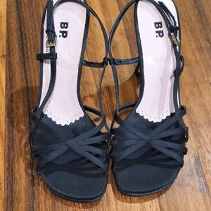 BP Elegant Black Strappy Heels